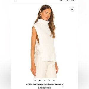 L'Academie Cream Sleeveless Turtleneck